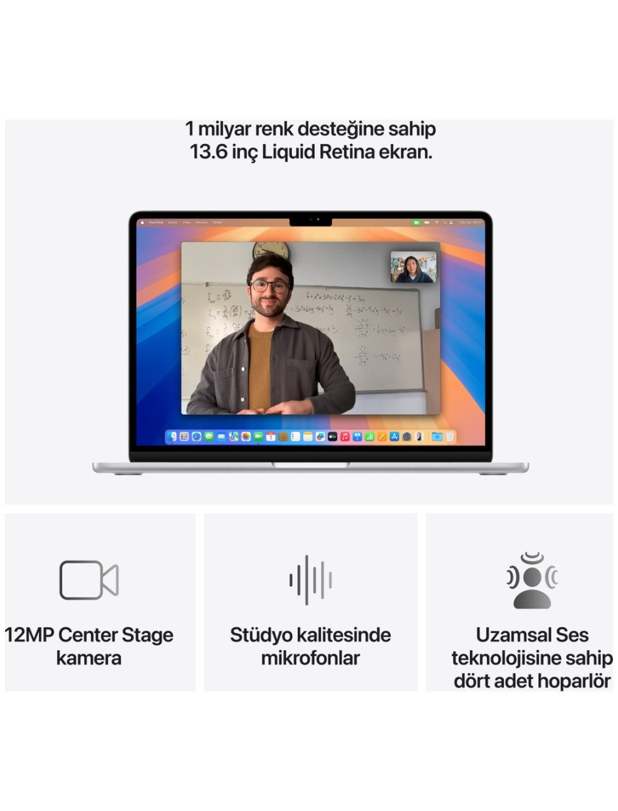 Apple MacBook Air M4 16GB 256GB SSD macOS 13" Taşınabilir Bilgisayar Gümüş MW0W3TU/A