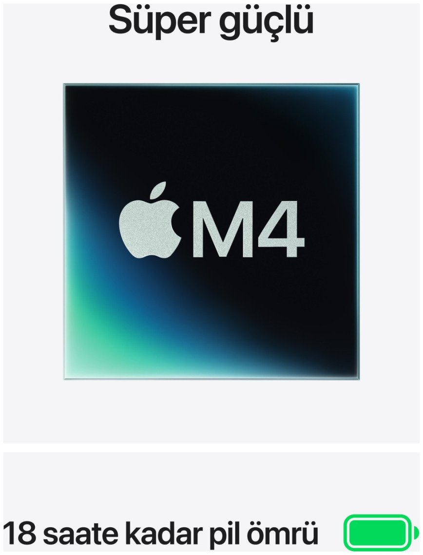 Apple MacBook Air M4 24GB 512GB SSD macOS 15" Taşınabilir Bilgisayar Gece Yarısı MC6L4TU/A